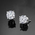 Brilliant Cut 18K White Gold Plated Cubic Zirconia Men Women Solitaire Earrings